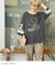 PEANUTS ( ピーナッツ )  32/-スラブ天竺 ライン入り 7分袖 プルオーバー Tシャツ