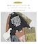 21/-OE天竺 パウダー加工 ラグラン 6分袖 ロゴプリント Tシャツ