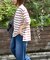 先染め ボーダー ロゴプリント ビッグTシャツ