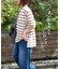 先染め ボーダー ロゴプリント ビッグTシャツ