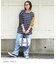 先染め ボーダー ロゴプリント ビッグTシャツ