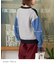 デニム × ニット 切替 プルオーバー