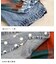 デニム × ドット × チェック 5分袖 フード シャツ