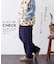 ウール チェック タックパンツ