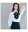 花モチーフ＆リボンタイブラウス