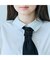 【人気追加】ビジューネクタイ付きシャツ