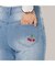 ワンポイント刺繍ワイドデニムパンツ