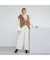 【モデル美香着用】ワイドシルエットサロペットパンツ/WHITE