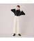 【モデル美香着用】ワイドシルエットサロペットパンツ/WHITE