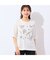 【洗える・綿100%】花刺繍AラインTシャツ