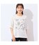 【洗える・綿100%】花刺繍AラインTシャツ