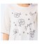 【洗える・綿100%】花刺繍AラインTシャツ