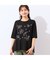 【洗える・綿100%】花刺繍AラインTシャツ