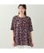 【洗える・L～3Lサイズ】シルエットフラワーTシャツ