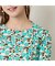 【洗える】フラワープリントボートネックTシャツ