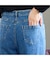 【洗える・M～3Lサイズ】ビジューモチーフ付きデニムパンツ