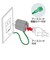 TAP-AD8BK 3P→2P 電源 変換プラグ アダプター アース付き