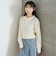 【洗える】ケーブル長袖ポロニット