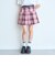 【イージーケア】ベルトつきチェックプリーツスカート