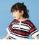 鹿の子ボーダーヘンリービッグ半袖ポロシャツ
