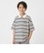 マルチボーダービッグシルエット半袖ラガーシャツ