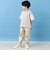 袖異素材ワイドシルエット半袖Tシャツ