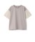 袖異素材ワイドシルエット半袖Tシャツ