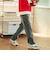 【アジャスター付き】ストレッチデニムストレートパンツ