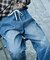 ＜新色追加＞＜低身長サイズあり＞ウォッシュ加工 イージーデニムパンツ
