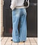 ＜新色追加＞＜低身長サイズあり＞ウォッシュ加工 イージーデニムパンツ