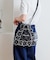 別注 配色ステッチ フラワー刺繍ショルダーバッグ