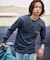Essentials タイトフィット L/S クルーネック ワッフル ピグメントTシャツ