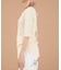 リボン付き 2WAY ワッフル 5分袖Tシャツ