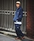 Champion × NAUTICA embroidered sweat hoodie