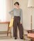 別注 チェック柄 タックワイドパンツ
