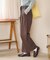 別注 チェック柄 タックワイドパンツ