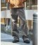 ストレートシルエット フロッキー ワイドデニムパンツ