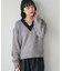 起毛レース Vネックニット