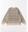 リラックスフィット 総柄 モール糸 ニットカーディガン