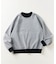 リバーシブル Wフェイス 配色 クルーネックニット
