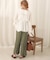 【WEB限定】バックボタンツイルワイドパンツ