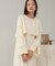 【低身長向けサイズあり】袖リボンドッキング風裏毛ワンピース