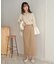 【オケージョンドレス/結婚式/SET ITEM/裏地付き】袖フレアジャガードブラウス