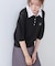 【Bab】ダブルカラー衿付きポロニット
