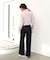 【Bab】シャーリングリボンショートブラウス