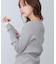 【Bab】【選べるサイズ展開】袖配色クルーネックリブニットトップス