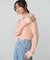 【Bab】【選べるサイズ展開】袖配色クルーネックリブニットトップス