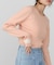 【Bab】【選べるサイズ展開】袖配色クルーネックリブニットトップス