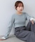 【Bab】【選べるサイズ展開】袖配色クルーネックリブニットトップス