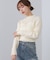 【Bab】【選べるサイズ展開】袖ボタンハイネックリブニットトップス